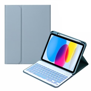 Ipad Case: For Ipad 10th Gen 10.9 2022 Sa-10ds Backlight Bluetooth Keyboard Leather Tablet Case With Pen Slot