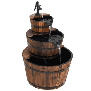 Fountains: Water Fountain With Pump 60x60x94 Cm Solid Wood Fir Tlanpo