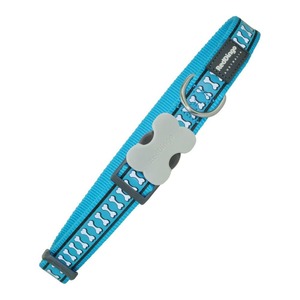 Dog Collar by Red Dingo Reflective Bones Turquoise