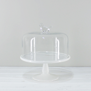 Products: Cake Stand White Round with Glass Dome