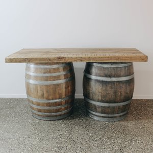 Products: Timber Top Wine Barrel Bar - Got It Covered Wedding Events Hire Design