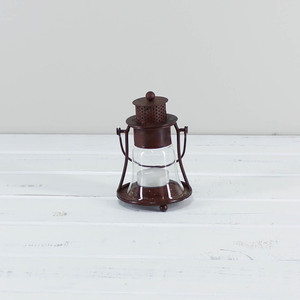 Tealight Holder Lantern Rustic w/ Candle