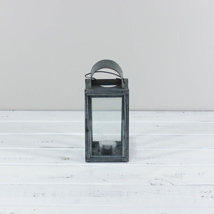 Galvanised Tealight Lantern w/ candle