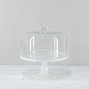 Cake Stand White Round with Glass Dome - Got It Covered Wedding Events Hire Design