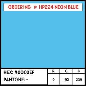 Products: HP224 Neon Blue PU 5m Roll - hpm ltd: CLEARANCE