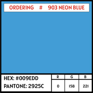 Products: 903 Neon Blue PU 5m Roll - hpm ltd: CLEARANCE