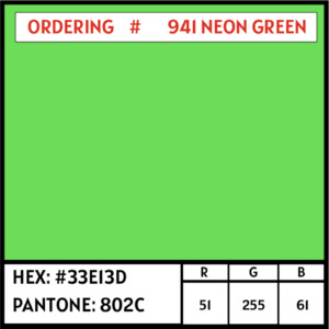 Products: 941 Neon Green PU 5m Roll - hpm ltd: CLEARANCE