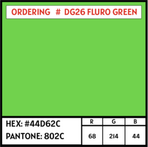 Products: DG-26 Fluro Green PU 5m Roll - hpm ltd: CLEARANCE