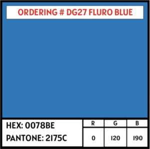 Products: DG-27 Fluro Blue PU 5m Roll - hpm ltd: CLEARANCE