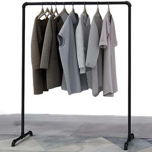 Bedroom Furniture: Garment Rack Industrial Pipe Clothes Rack