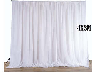 Party Festive Supplies: White Wedding Backdrop Curtain
