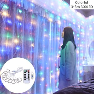 Party Festive Supplies: Curtain Light 3x3m 300LEDs RGB