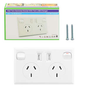 Electrical Lighting: 3.6A USB Double Power Point Wall Outlet Socket