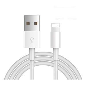Mobile Phones: 1 Meter USB Charging Cable For iPhone iPad White