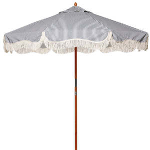 Umbrellas: Market Umbrella - Laurens Navy Stripe