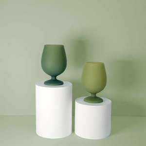 Stemm Silicone Unbreakable Wine Glasses Sage + Olive