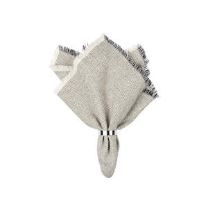 Broste Napkin Elouise Off White + Black