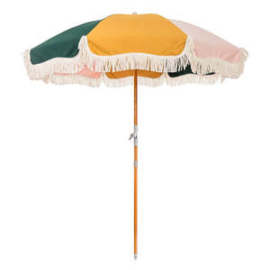Homewares: Premium Beach Umbrella 70's Panel Cinque