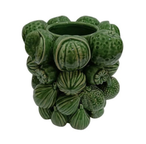 Home Decor: Ceramic Mixed Fruit Vessel Green