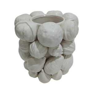 Ceramic Mixed Fruit Vessel White
