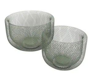 Home Decor: Tall Mesh Bowl Set/2 - Green