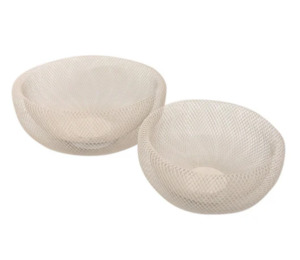 Home Decor: Wide Mesh Bowl Set/2 - Ivory