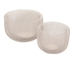 Home Decor: Tall Mesh Bowl Set/2 - Ivory