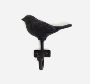 Wall Art: Birdie Iron Wall Hook Black