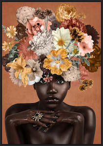 Wall Art: Contemplative Portrait Framed 90x60cm