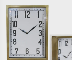 Old Gold Rectangular Wall Clock