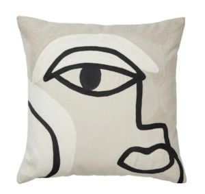 Cushions: Broste Cushion Manon Black Beige