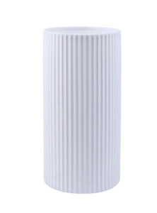 Table Lamp Cylindrical Lines M White