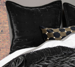 Bed Linen And Towels: Cruz Velvet Forest Green Euro Pillowcase