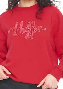 Slouch Crew With A Bow Cherry