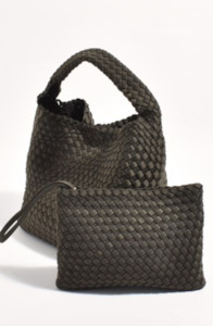 Kaia Woven Tote with Pouch Olive