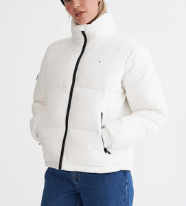 Womens Clothing: WMNS Box Puffer Jacket White