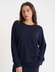 Huffer Merino Neve Crew Midnight