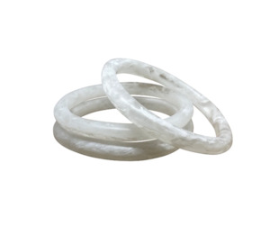 Jewellery: 3 Pack Curved Bangle WHITE