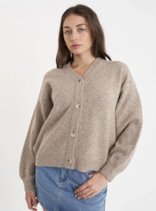 Huffer Spring 2024: Huffer Kendall Cardigan Oat Marle