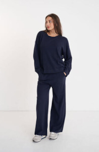 Huffer Spring 2024: Huffer Merino Lounge Pant Midnight