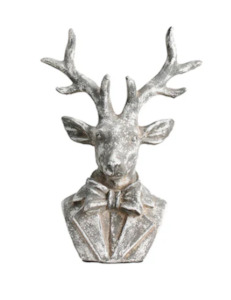 Christmas: Concrete Look Deer Bust Small