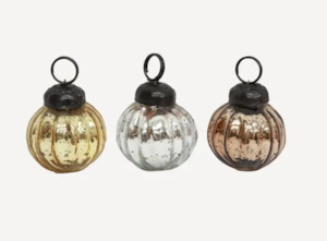 Christmas: Set 12 Petite Balls Silver Champagne Gold