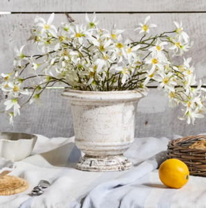 Furniture: Urn Planter Rustic White Large