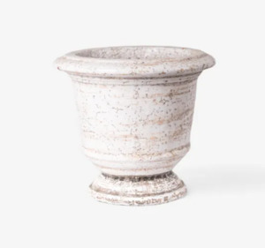 Urn Planter Rustic White Medium