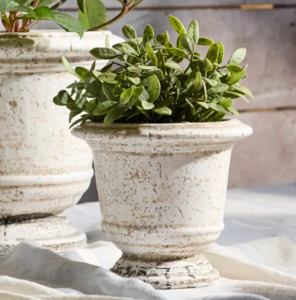 Urn Planter Rustic White Small