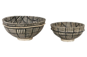 Paper Mache Bowl B&W Medium