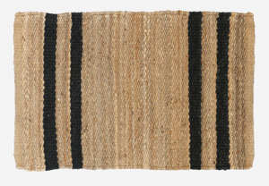 Home Decor: Sisal Doormat Natural Black Stripes 90x60cm