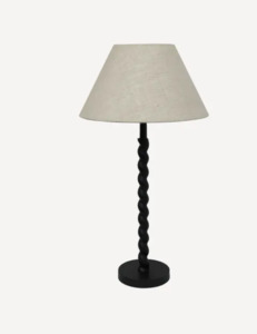 Twist Table Lamp Short and 35cm Linen Shade