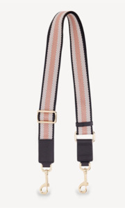 Saben: Feature Strap Webbing Black + White + Desert Rose