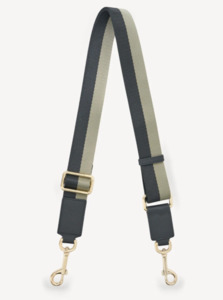 Feature Strap Webbing Black + Eucalyptus Stripe